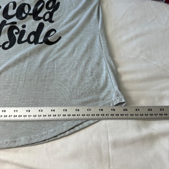 O'Lycra Girl's Gray "Baby It's Cold Outside" Long Sleeve Sleep Shirt Size XXL - Picture 7 of 8